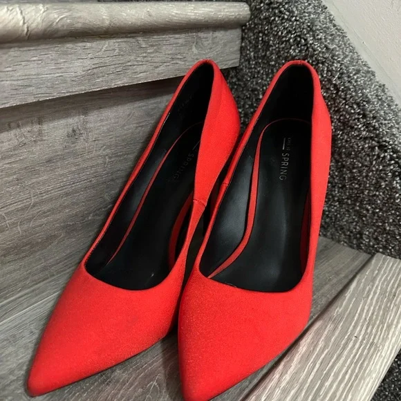 Call It Spring Vibrant Red Heels - Picture 2 of 3